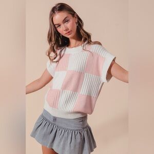 SO ME Check Plaid Casual Sweater Top